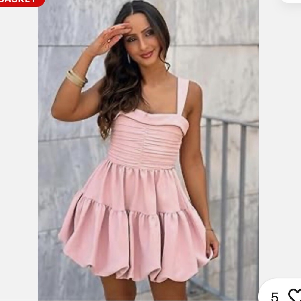 “ZARA” Ruched Balloon Mini Dress - Picture 5 of 15